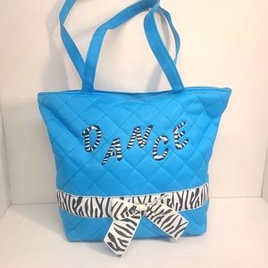 Youth Girls Dance Swim Tote Bag Ballet Pack Multicolored Dance Blue Zebra Print